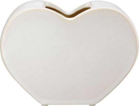 ArteLibre Decorative Vase White 14x8.5x20cm