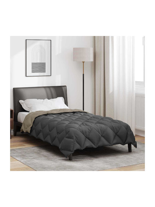 vidaXL Duvet Cover Single 135x200 Light Grey, Anthracite