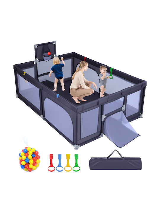 Costway Park with Mattress Gray