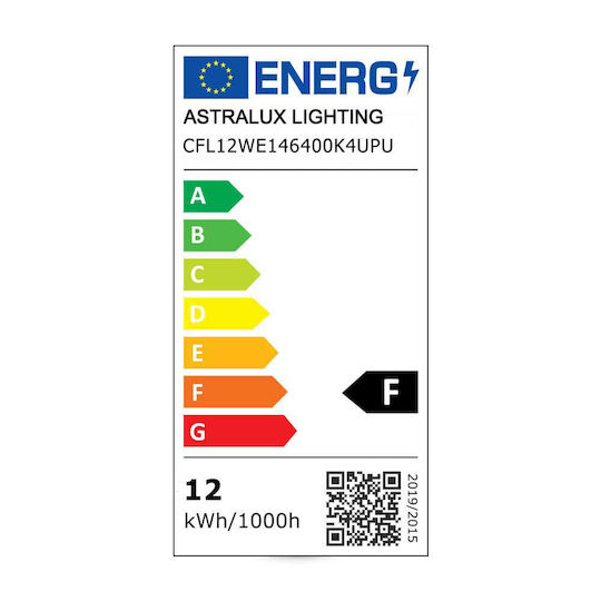Astralux Λάμπα Οικονομίας 12w Ιονιστή 6400κ Ψυχρό Λευκό