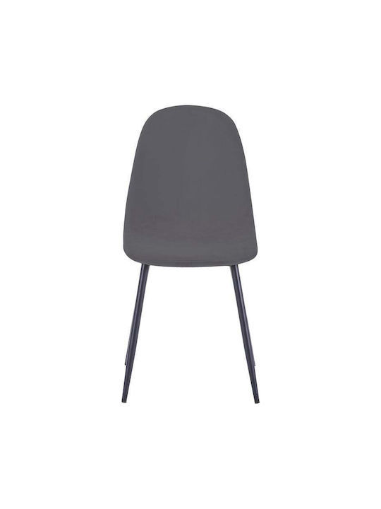 Bella Dining Room Velvet Chair Anthracite Velvet 43.5x52x89cm