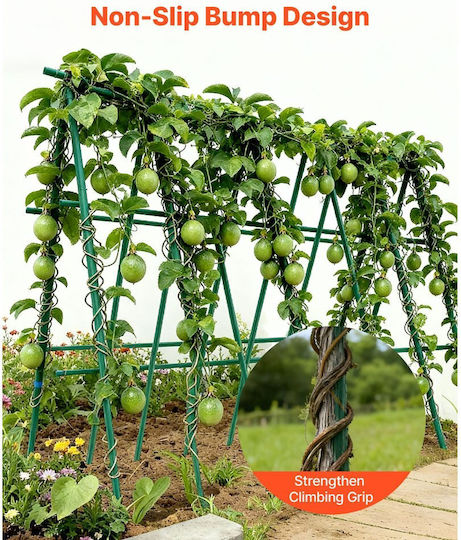 Vevor Garden Stakes Pack 25 2100 Mm Metal Tomato Stakes Plastic Coating Garden Rods Plant Support Pointed Tip Anti-Slip Bumps Climbing Plant Cultivation Outdoor Vegetables