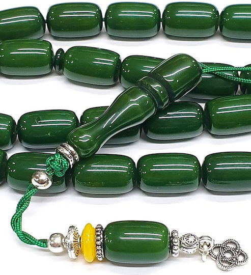 Roloi Komboloi Resin Worry Beads with 33 Beads Green 44cm