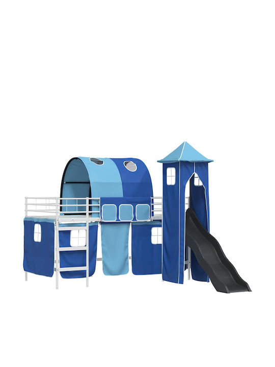 Kinderbett Hochbett Einzeln Weiß für Matratze 79.5x200cm