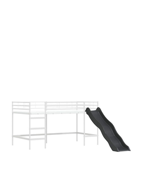 Kinderbett Hochbett Einzeln Weiß für Matratze 79.5x200cm