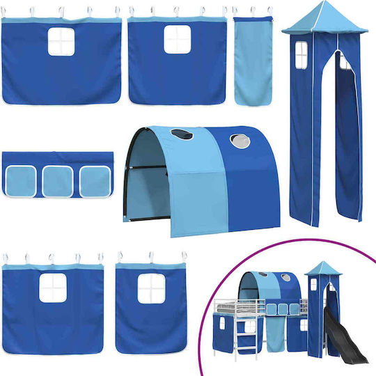 Pat pentru Copii Loft Bed Single Alb pentru Saltea 79.5x200cm
