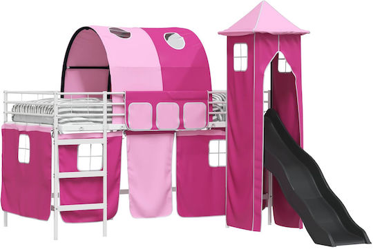 Kinderbett Hochbett Einzeln Fuchsie für Matratze 79.5x200cm