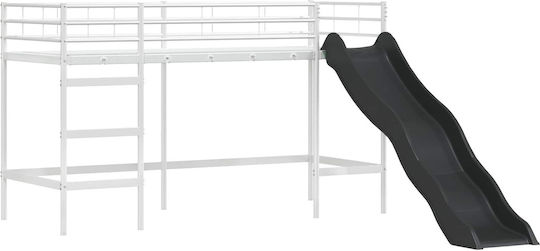 Pat pentru Copii Loft Bed Single Fuchsia pentru Saltea 90x190cm