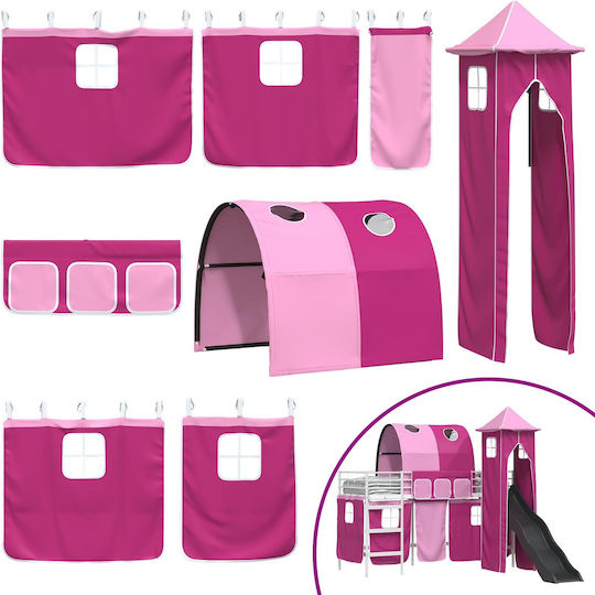 Kinderbett Hochbett Einzeln Fuchsie für Matratze 99.5x190cm