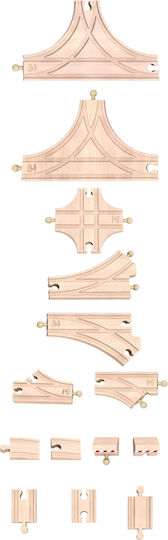 Hape Advanced Expansion Rail Pack Αξεσουάρ Σιδηρόδρομου από Ξύλο για 3+ Ετών