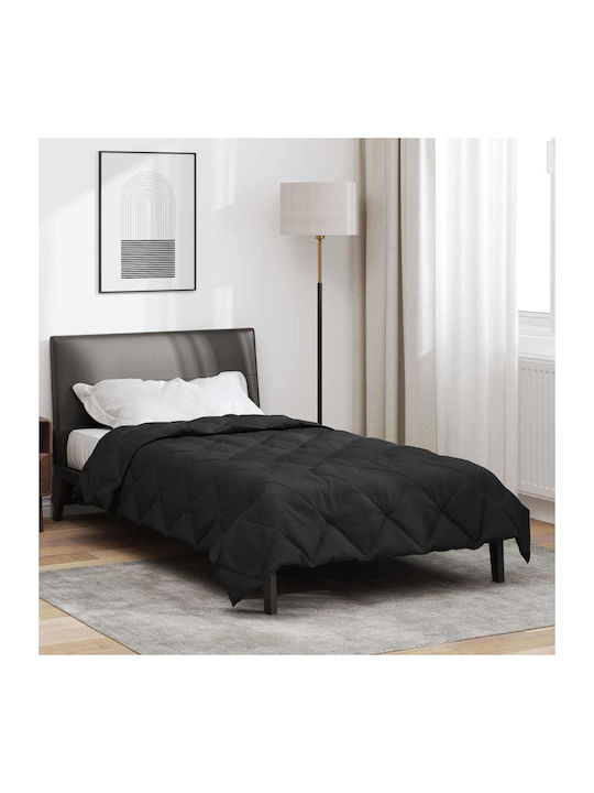 vidaXL Double Blanket 200x140cm Black