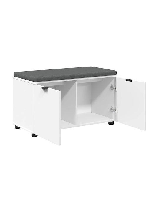 Mobilier de Intrare cu Bancă Alb 80x38x46cm