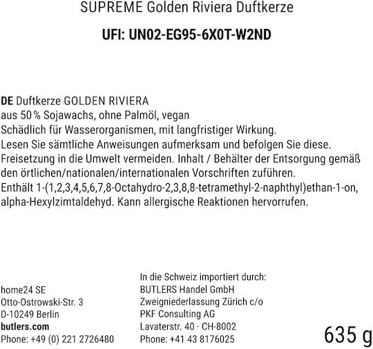 Butlers Aromatic Soy Candle Supreme in Beige Jar 635g