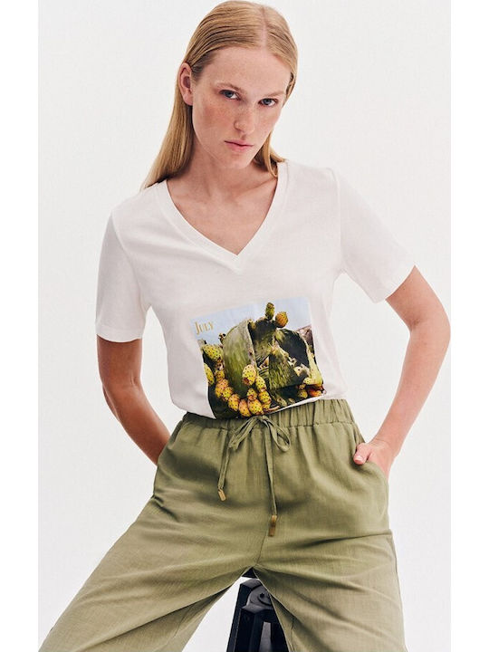 Women's Blouse Short Sleeve White