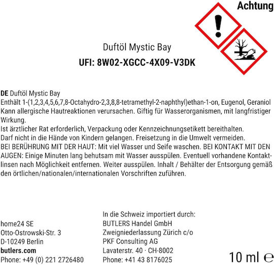 Supreme Αρωματικό Έλαιο Mystic Bay 10ml Διάμετρος 2,5cm X Ύψος 6cm