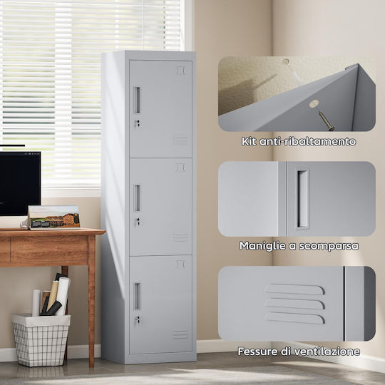 HomCom Μεταλλικό Ερμάριo 45x38x180εκ.