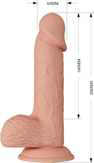 APH Glass Dildo with Balls and Suction Cup Brown