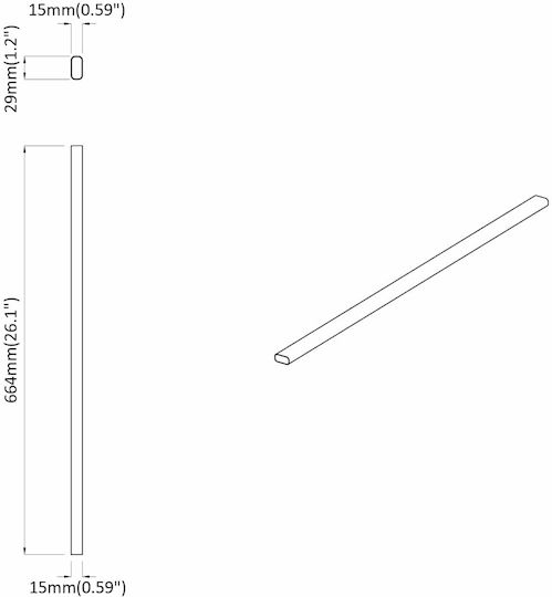 Ράβδος Ντουλάπας 12 Pcs Ασημί 764 X 15 X 29 Mm 864890 Ασήμι