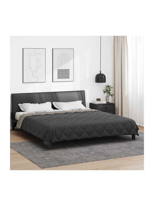 vidaXL Doppelbettdecke 200x200cm Hellgrau Anthrazit
