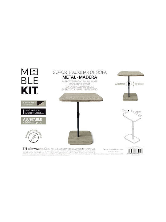 Masă Laterală Rectangulară Moblekit Din Lemn Bej/Negru Lățime 29xLungime 45xÎnălțime 80 cm