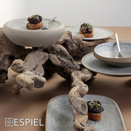 Espiel Corsica Πιάτο Ρηχό Κεραμικό Γκρι με Διάμετρο 29.2cm 4τμχ