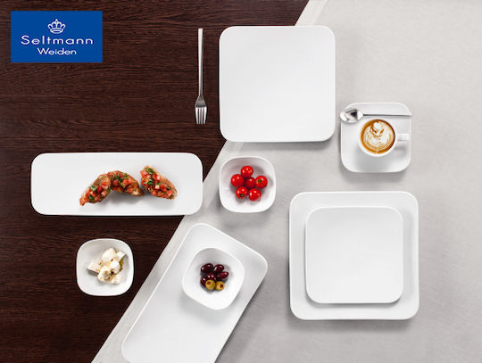 Espiel Coup Fine Dining St Πιάτο Ρηχό Τετράγωνο από Πορσελάνη Λευκό 29x29cm 4τμχ