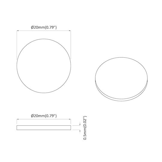vidaXL Pătuțuri Rotunde cu autocolant și Diametru 20mm 2buc 864633