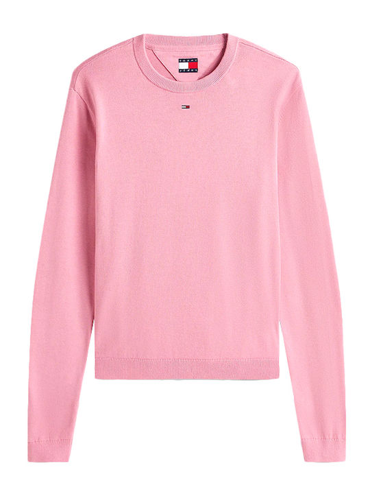 Damen Langärmelig Baumwollpullover Rosa