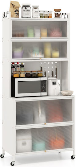 Costway Kitchen Trolley Metallic