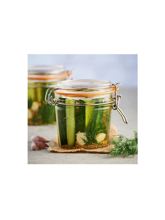 KIlner Jar for Coffee / General Use with Airtight Lid Glass Transparent 350ml 1 Piece