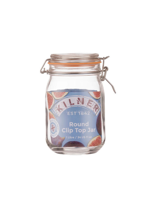 KIlner Vase for Tea with Airtight Lid Glass Transparent 1000ml