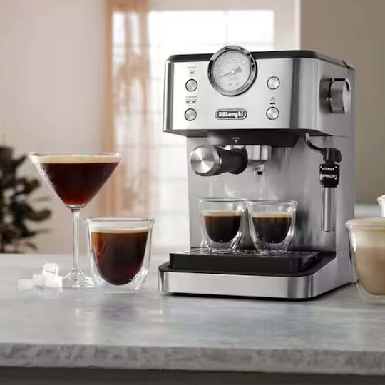De'Longhi Classic Espresso Coffee Machine 1325W Pressure 15bar Silver EM450.M