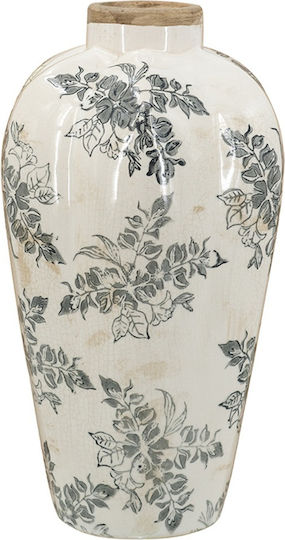 Artekko Βάζο Κεραμικό Aging Λευκό 20.5x20.5xΥ34.5cm