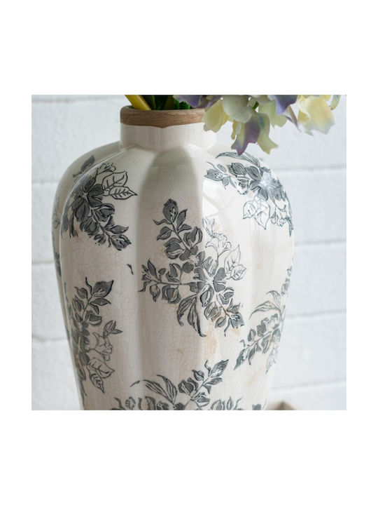Artekko Decorative Vase Aging White 20.5x20.5x34.5cm