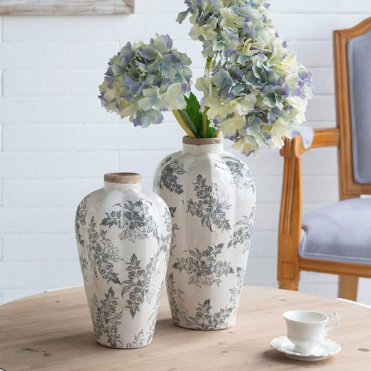 Artekko Decorative Vase Aging White 20.5x20.5x34.5cm