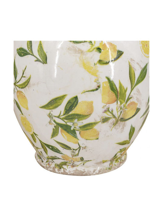 Artekko Lemon White Ceramic Vase Lemons 22x17x17 Cm