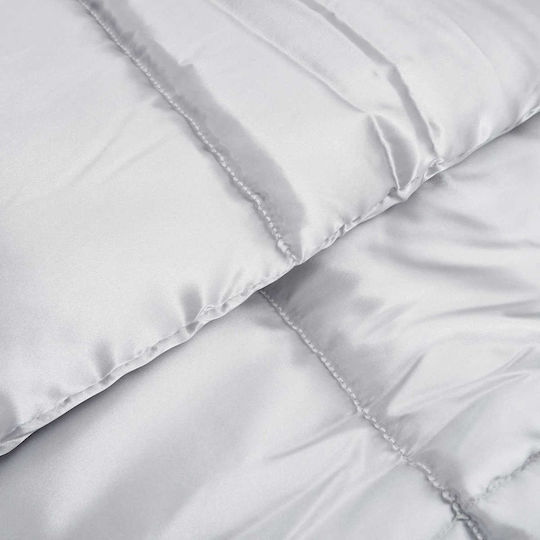 vidaXL Coverlet Single from Polyester Silver 135x220cm