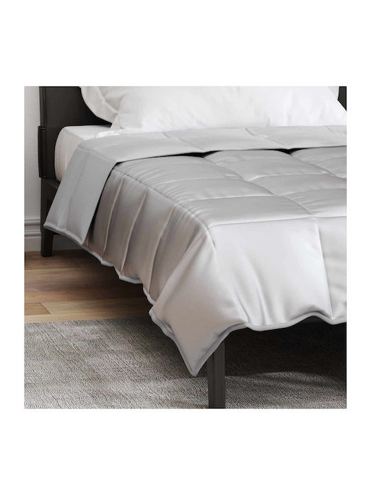 vidaXL Cuvertură Single din Poliester Silver 135x220cm