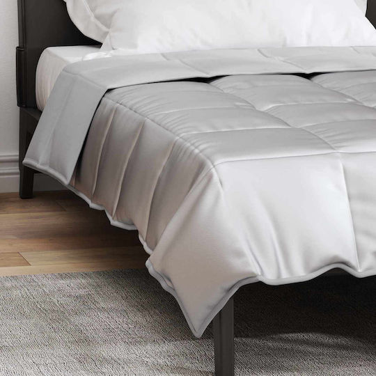 vidaXL Coverlet Single from Polyester Silver 135x220cm