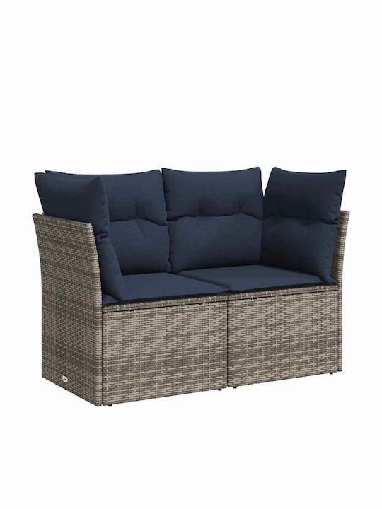 Zweisitziges Sofa Außenbereich Rattan mit Kissen 62x62x69cm