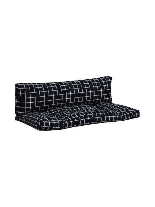 vidaXL Waterproof Bench Cushion for Pallet with Backrest Oxford Black 2 Pieces 110x50cm
