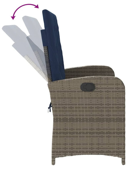 Rattan Gartenbank mit Kissen 105x59x93cm