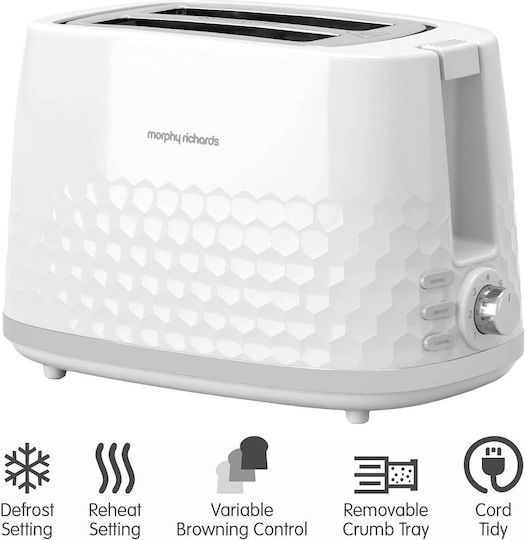 Morphy Richards Toaster 2 Schlitze 850W Weiß