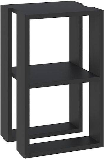 Bedside Table Lonie Wooden Black 34x30x55cm