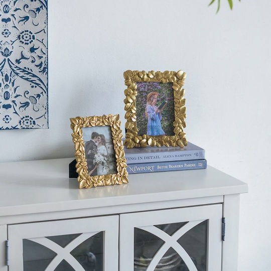 Artekko Plastic Photo Frame with Gold Frame