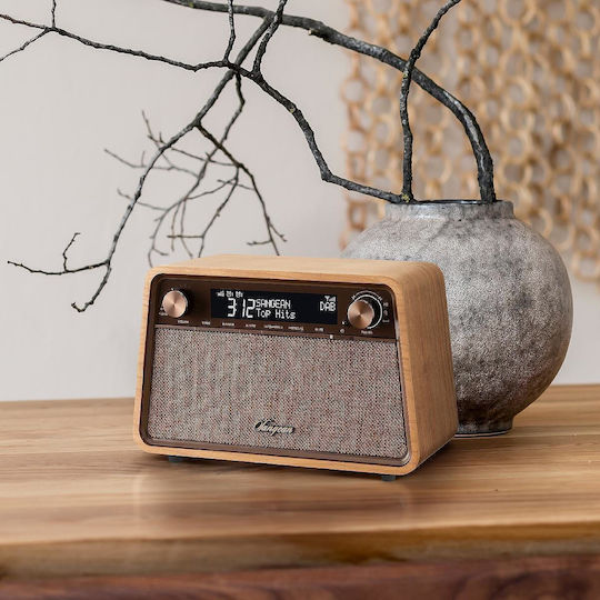 Sangean WR-201D Retro DAB+ mit Bluetooth und USB Vintage Natural Cherry