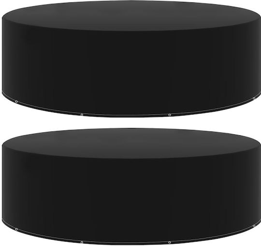 vidaXL Waterproof Dining Table Cover Black 325x325x90cm 2pcs