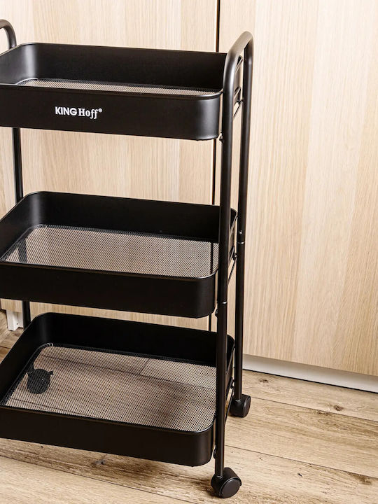 KING Hoff Floor Bathroom Shelf Metallic Black