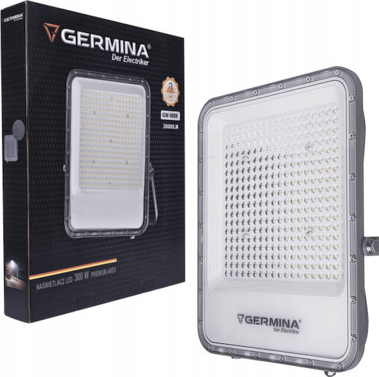 Germina Στεγανός Προβολέας LED 300W Ψυχρό Λευκό 5000K IP65