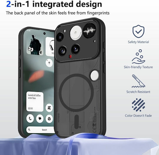 Halbtransparent Umschlag Rückseite Kunststoff Schwarz (Nothing Phone (3))